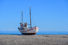 Fischerboot am Løkken Strand